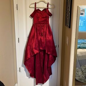 B. Darlin Maroon Strapped off the Shoulder Dress